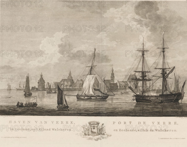 Harbour of Veere, in Zeeland, on the Island of Walcheren, Port de Veere, en Zeelande, a l'Isle de