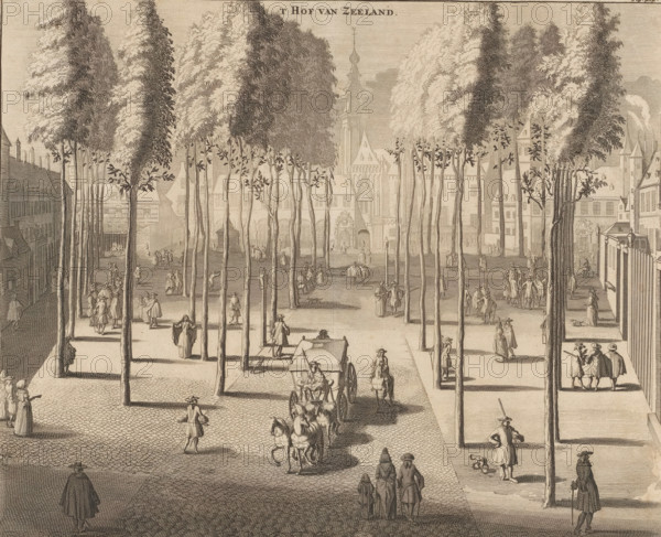 The Court of Zeeland in Middelburg, 't Hof van Zeeland, print, book illustration, View of the Court