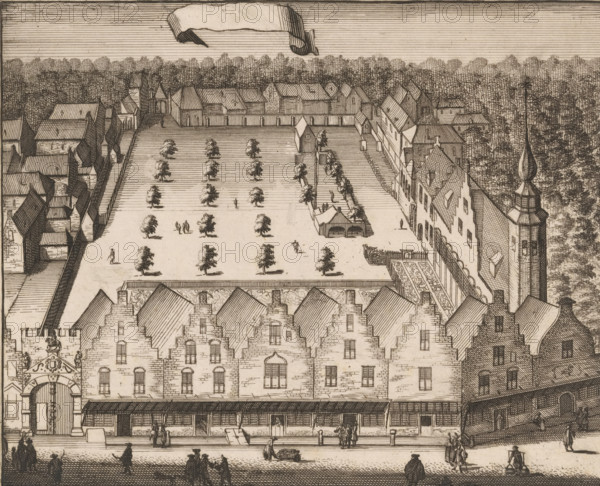 View of the Saint Sebastian's Archery Range in Middelburg, print, View of the Saint Sebastian's