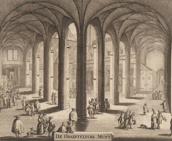 The Count's Mint, View of the Count's Mint in the Abbey at Middelburg, print, book illustration,