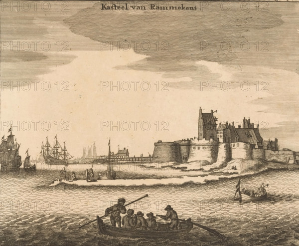 View of Fort Rammekens, Rammekens Castle, print, book illustration, seen from the Western Scheldt.