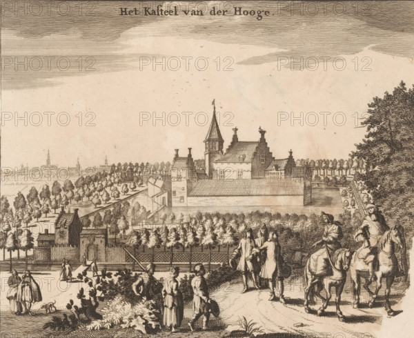 View of Ter Hooge Castle, The Castle of der Hooge, print, book illustration, View of Ter Hooge
