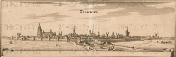 View of Zierikzee, Ziricksee, print, View of Zierikzee. Top middle the title., printmaker: Caspar