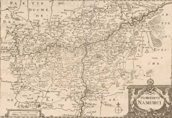 Map of the County of Namur, Comitatus Namurci, print, map, Map of the County of Namur. Title