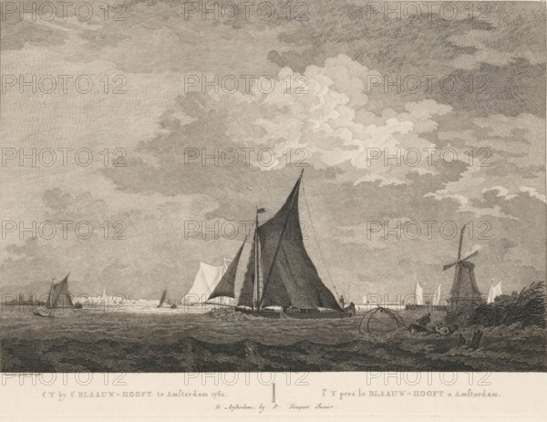Ships on the IJ near Blauwhoofd in Amsterdam, 1762, t' Y by t' Blaauw-Hooft te Amsterdam 1762, l' Y