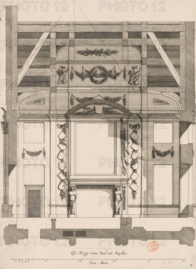 Southern wall of the War Council Chamber in the City Hall on the Dam, De Kryg-raets Sael ten