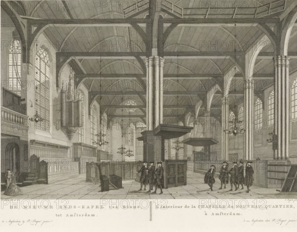 Interior of the Nieuwezijds Chapel in Amsterdam, The Nieuwe Zyds-Kapel van Binne, tot Amsterdam,