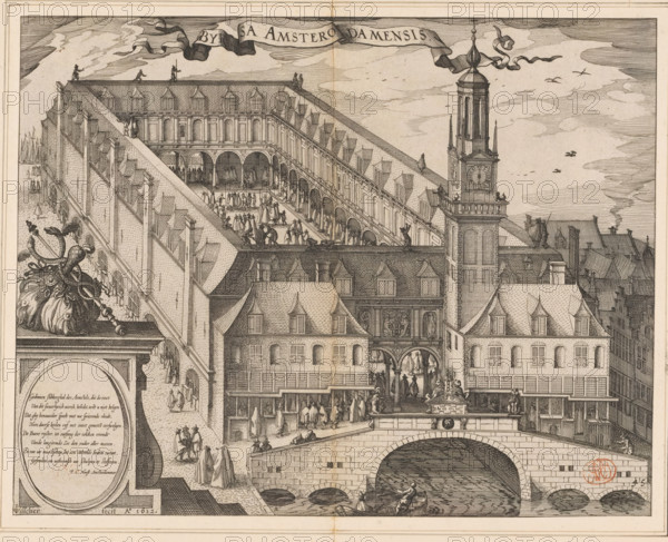 Byrsa Amsterodamensis, Bird's-eye view of the Stock Exchange of Hendrik de Keyser in Amsterdam,