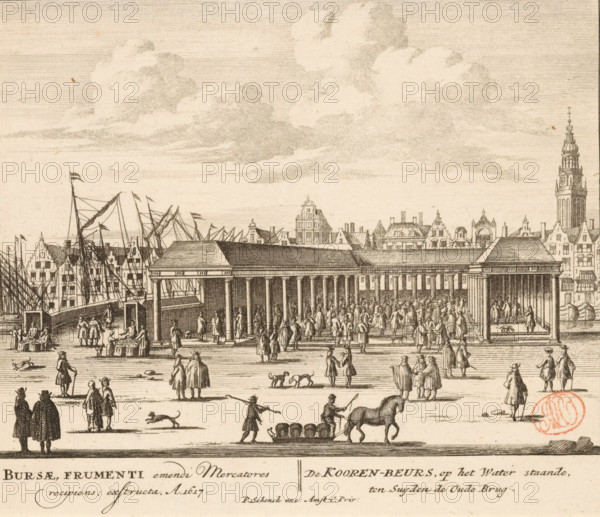 The Corn Exchange, standing on the water, to the south of the Old Bridge, Bursae, frumenti emendi