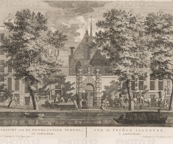 View of the Illustrious School, in Amsterdam, View of the Athenaeum Illustre in Amsterdam, print,