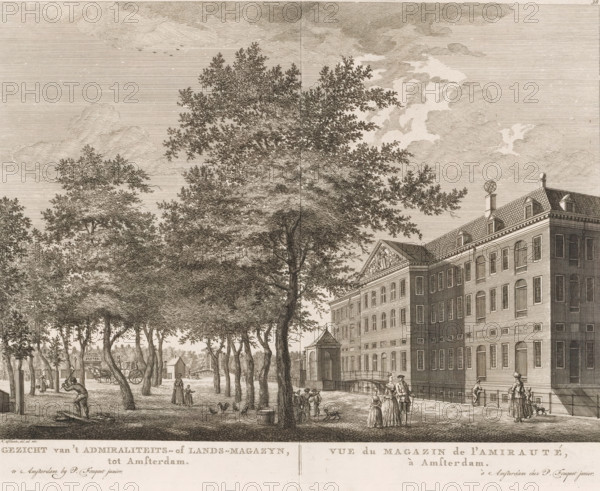 View of the National Naval Storehouse (Admiralty Storehouse) in Amsterdam, View of the Admiralty or