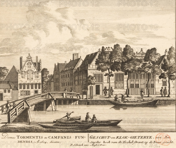 View of the City Cannon and Bell Foundry on the Lijnbaansgracht in Amsterdam, Cannon and Bell