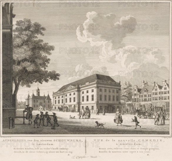 Image of the new Theatre in Amsterdam, View of the new Comedy Theatre in Amsterdam, View of the