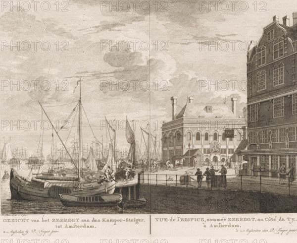 View of the Zeerecht building on the Kampersteiger in Amsterdam, View of the Zeerecht on the