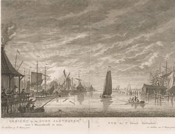 View by the Old Marina looking towards the Blaauwhooft, Vue du Y devant Amsterdam, View of the Old