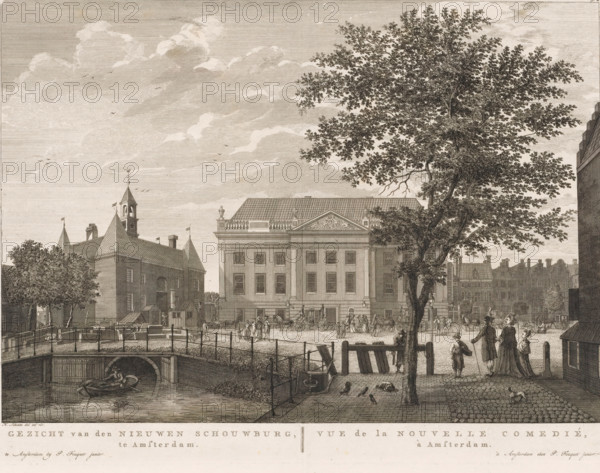 View of the theatre on Leidseplein in Amsterdam, View of the New Theatre, in Amsterdam, View of the