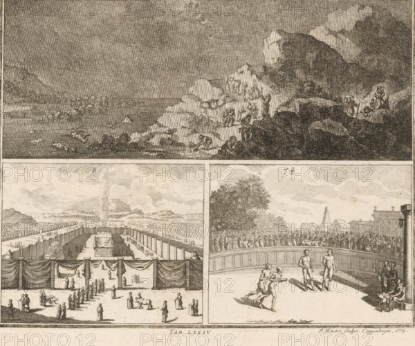 Three illustrations from Basedow's Elementarwerk, print, book illustration, With caption: Tab.