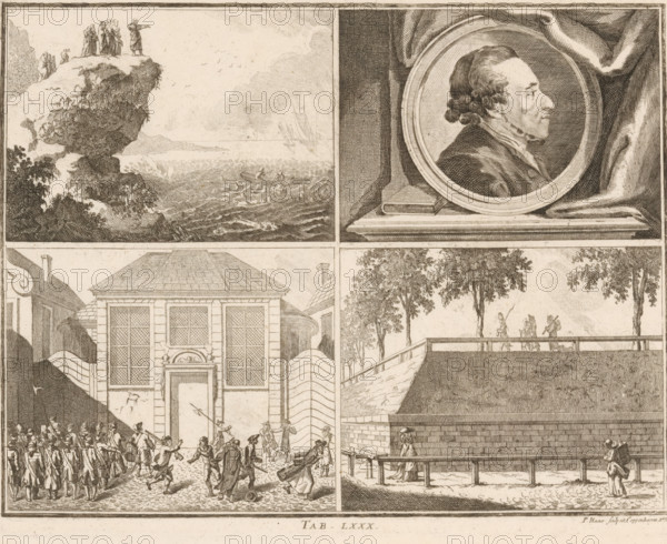 Four illustrations from Basedow's Elementarwerk, print, book illustration, With caption: Tab. LXXX
