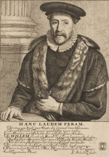 Portrait of Cornelis van Beveren, print, Portrait of the Dordrecht mayor Cornelis van Beveren. He
