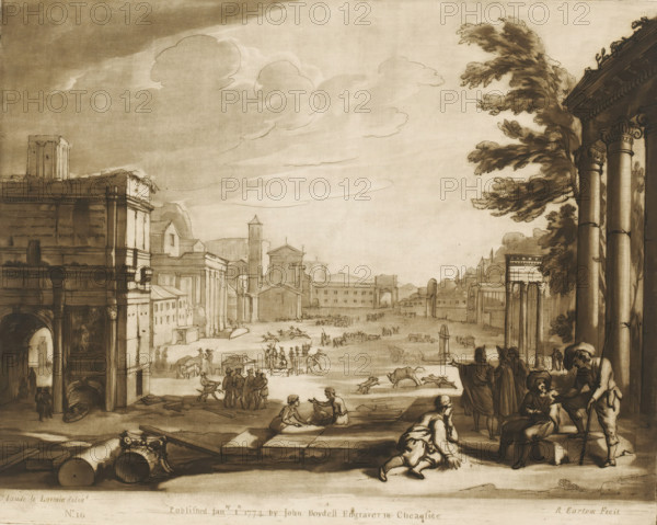 View of the Roman Forum in Rome, Prints after drawings by Claude Lorrain, Liber Veritatis. Or a