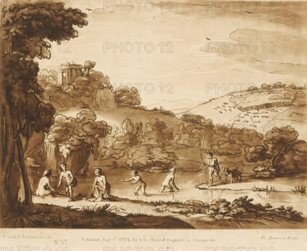 Landscape with Actaeon and Diana and her nymphs, Liber Veritatis. Or a Collection of Two Hundred