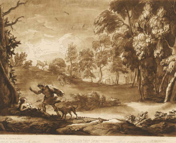 Landscape with the death of Procris, Prints after drawings by Claude Lorrain, Liber Veritatis. Or a