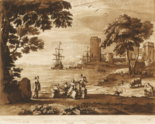 Coastal view with the kidnapping of Europe, Liber Veritatis. Or a Collection of Two Hundred Prints,