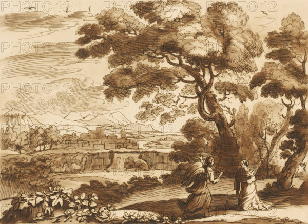 Landscape with Hagar and the angel, Liber Veritatis. Or a Collection of Two Hundred Prints, after