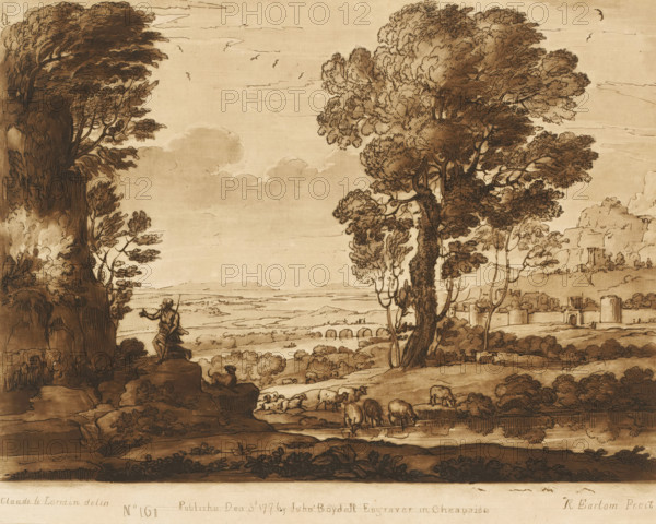 Landscape with Moses and the Burning Bush, Prints after drawings by Claude Lorrain, Liber Veritatis