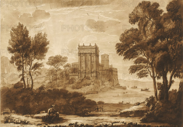 Landscape with Psyche at the Palace of Amor, Prints after drawings by Claude Lorrain, Liber