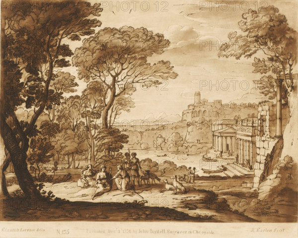 Landscape with the nymph Egeria, lamenting Numa, Liber Veritatis. Or a Collection of Two Hundred