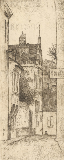 Rue Ravenstein (Bruxelles) (original title), View of Ravenstein Street in Brussels, print,