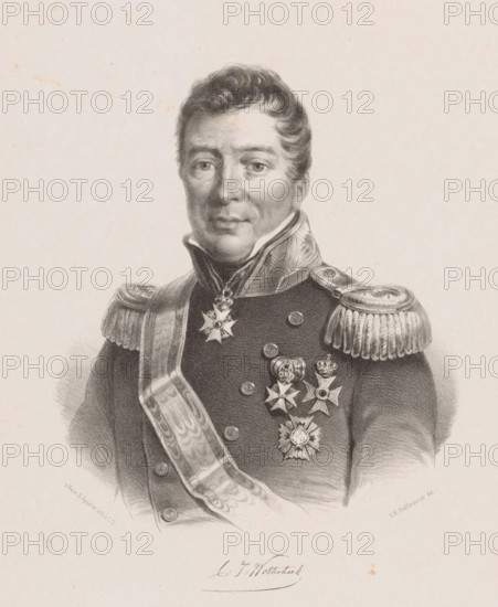 Portrait of Constantijn Johan Wolterbeek, print, Below the portrait the signature of the sitter.,