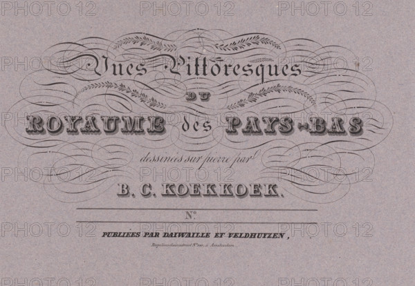 Cover for: Vues Pittoresques du Royaume des Pays-Bas, wrapper, print, Cover with nine prints.,