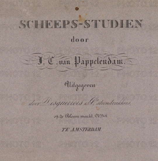 Print album with series of ships, Ship studies, print album, Print album with a series of four