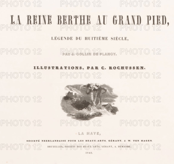 Title page for: Jacques Collin de Plancy, La Reine Berthe au grand pied, 1842, Landscape with