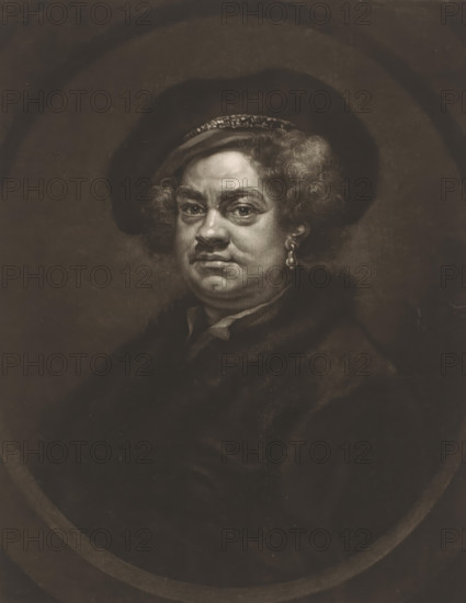 Portrait of John Pine, print, printmaker: James McArdell, London, after painting by William