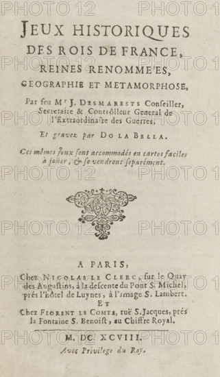 Rules for the card game 'Jeux Historiques des rois de France', text, rules, Booklet with twelve