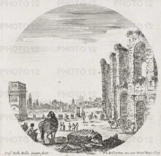 Landscape with the Colosseum and the Arch of Constantine, Landscapes and ruins in Rome, Paysages et