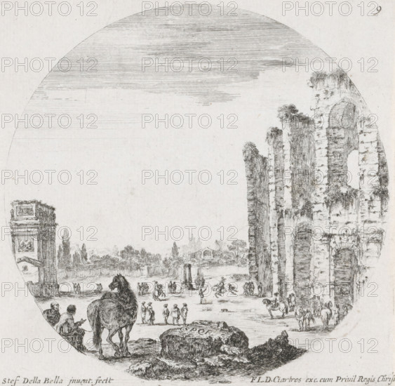 Landscape with the Colosseum and the Arch of Constantine, Landscapes and ruins in Rome, Paysages et