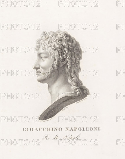 Gioacchino Napoleone, Portrait bust of Joachim Murat, print, Portrait bust of Joachim Murat by the