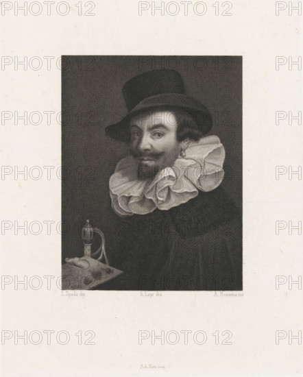 Portrait of painter Lionello Spada, print, collector's mark: 'Unclear.', printmaker: A. Rossena,