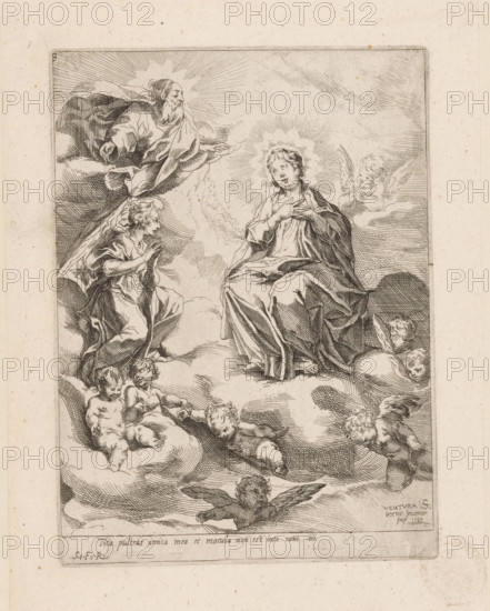 Tota pulcrias amica mea et macula non est inte cant iiii, Destination of the Virgin Mary, print,