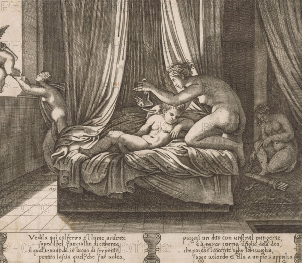 Psyche and the Sleeping Cupid, Story of Cupid and Psyche, print, Series number, 13, 32, Three