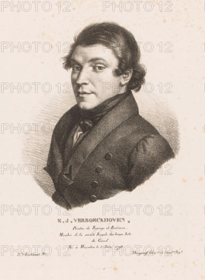 Portrait of Eugène Verboeckhoven, EJ Verboeckhoven, Portraits of contemporary artists from the