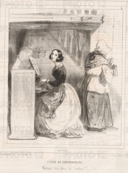 Conservatory student with her mother, L'élève du conservatoire, Parisian women, Les femmes de