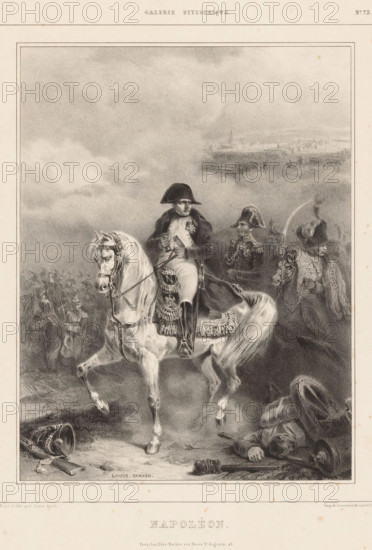 Napoleon Bonaparte I on horseback on the battlefield, Napoléon, Picturesque scenes, Galerie