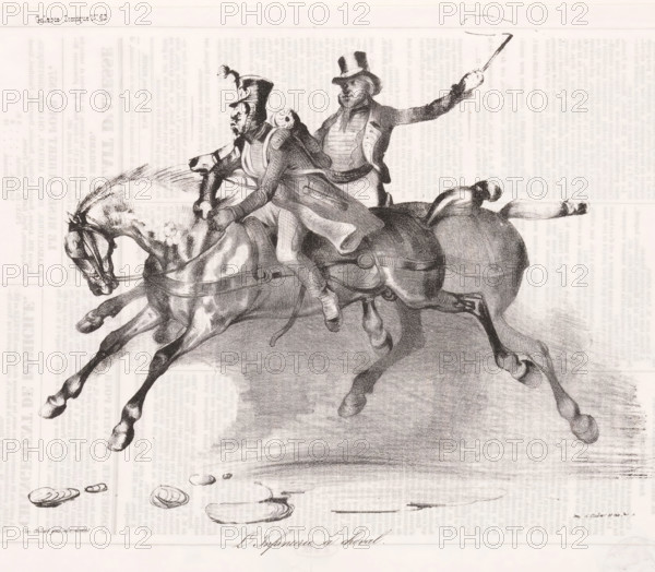 Horseback infantry, Caricature of mounted infantry, Comic events from everyday life, Comic gallery,