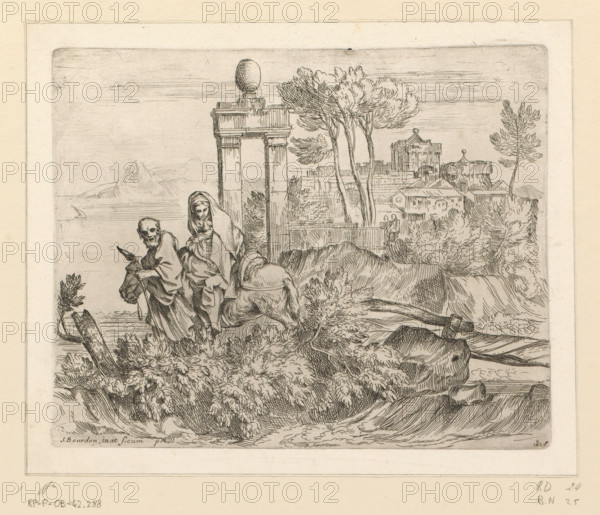 Flight into Egypt, Scenes from the Flight into Egypt, print, number: '1628', inscription: 'de
