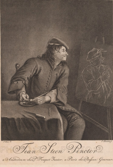 Jean Steen Pinctor, Portrait of Jan Havicksz. Stone, print, printmaker: Jean Heudelot, after